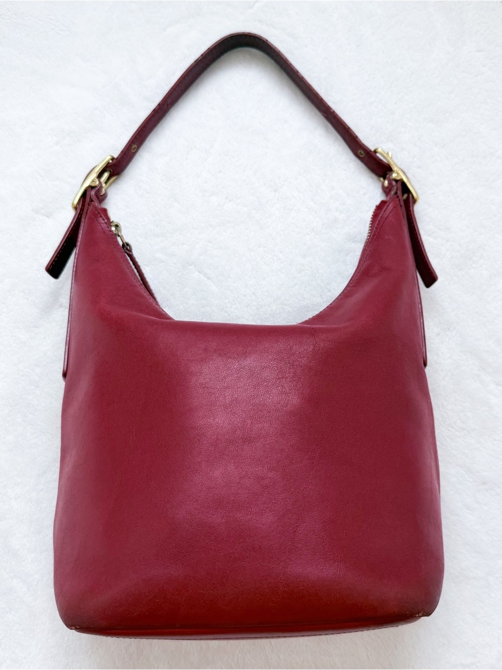 Vintage Coach Legacy Y2K Red Leather Hobo Medium Shoulder Bag 9823 GUC